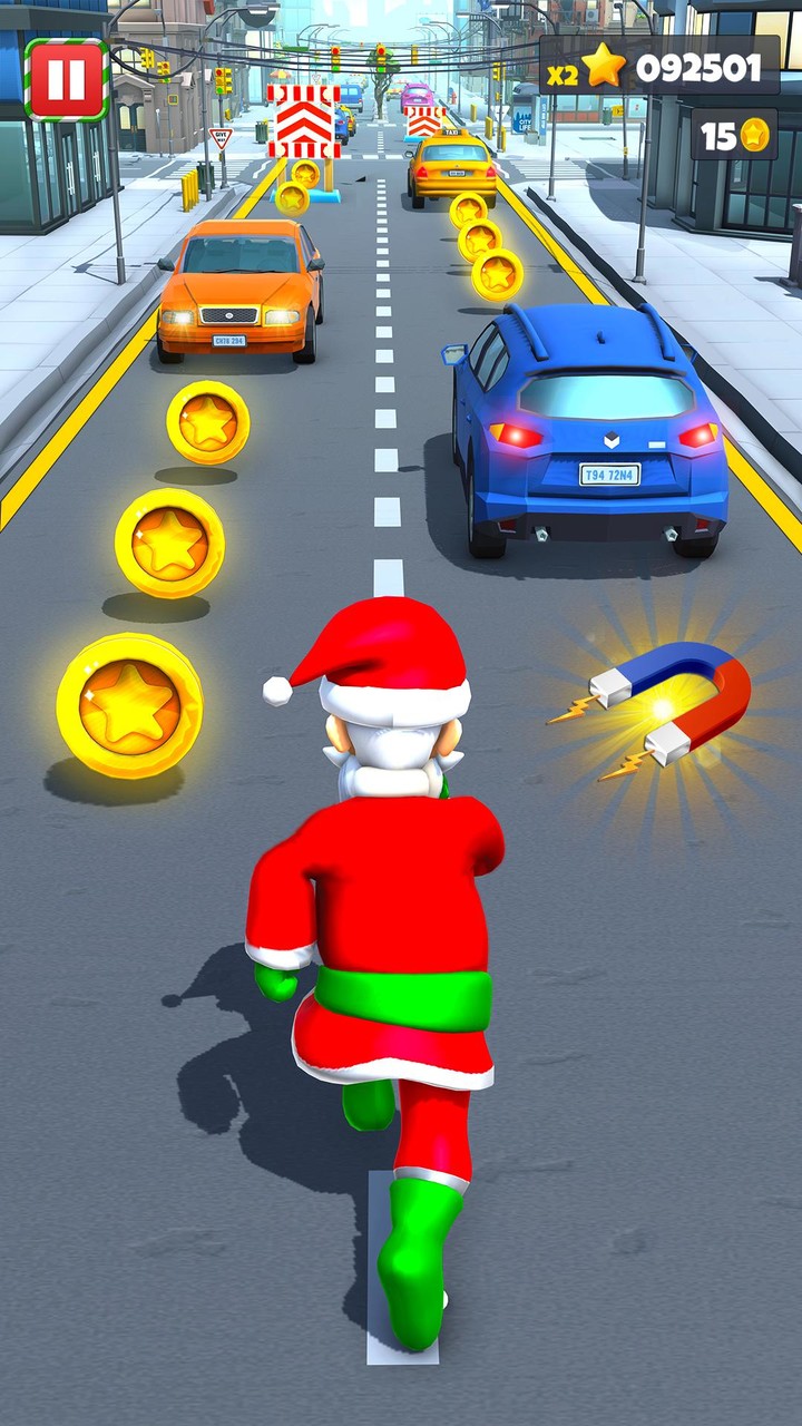 Xmas Santa Surfer Running Game screenshot image 2_Popularmodapk.com