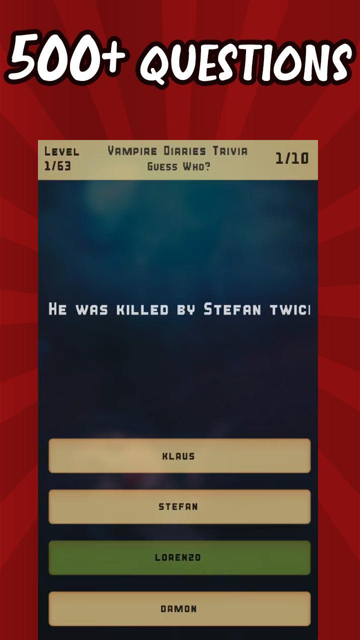 Vampire Diaries Quiz Trivia screenshot image 1_Popularmodapk.com