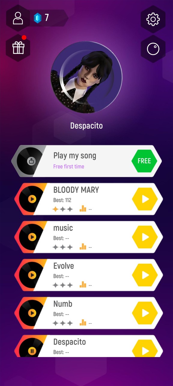 Wednesday Addams Tiles Hop screenshot image 1_Popularmodapk.com