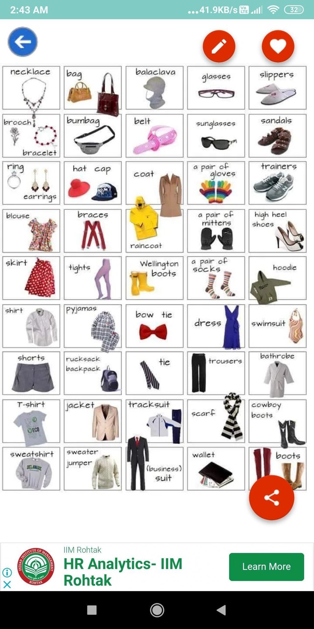 English Vocabulary: Charts, Tables with Images screenshot image 10_Popularmodapk.com