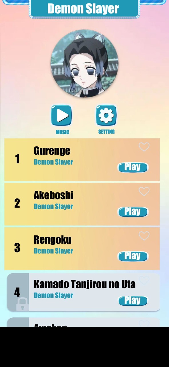 Demon Slayer Music Tiles Game screenshot image 1_Popularmodapk.com