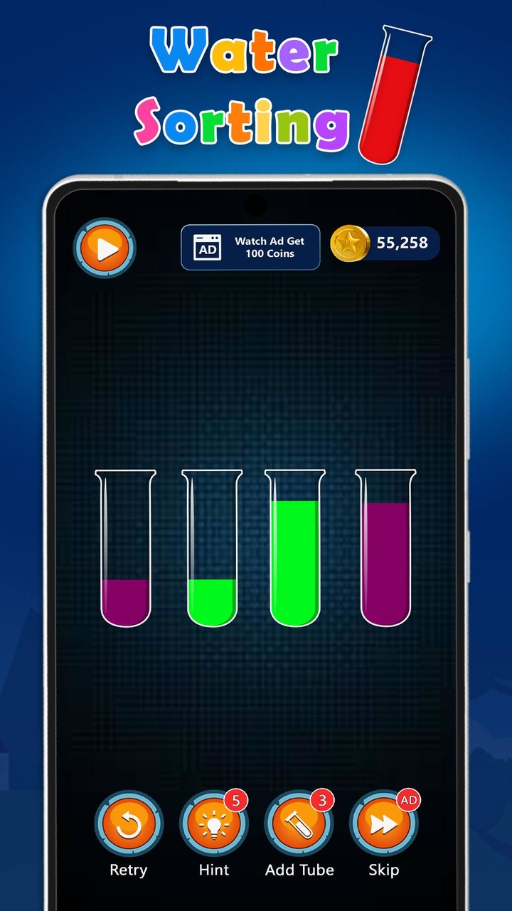 Water Sort - Color Puzzle Game screenshot image 1_Popularmodapk.com