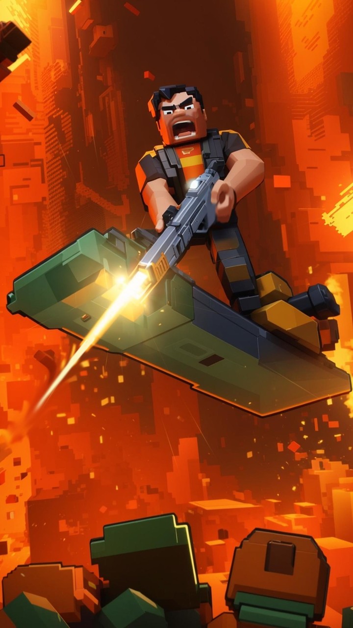 Pixel City War: Fly Shooter screenshot image 3_Popularmodapk.com